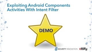 Exploiting Android Components
Activities With Intent Filter
 