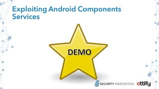 Exploiting Android Components
Services
 