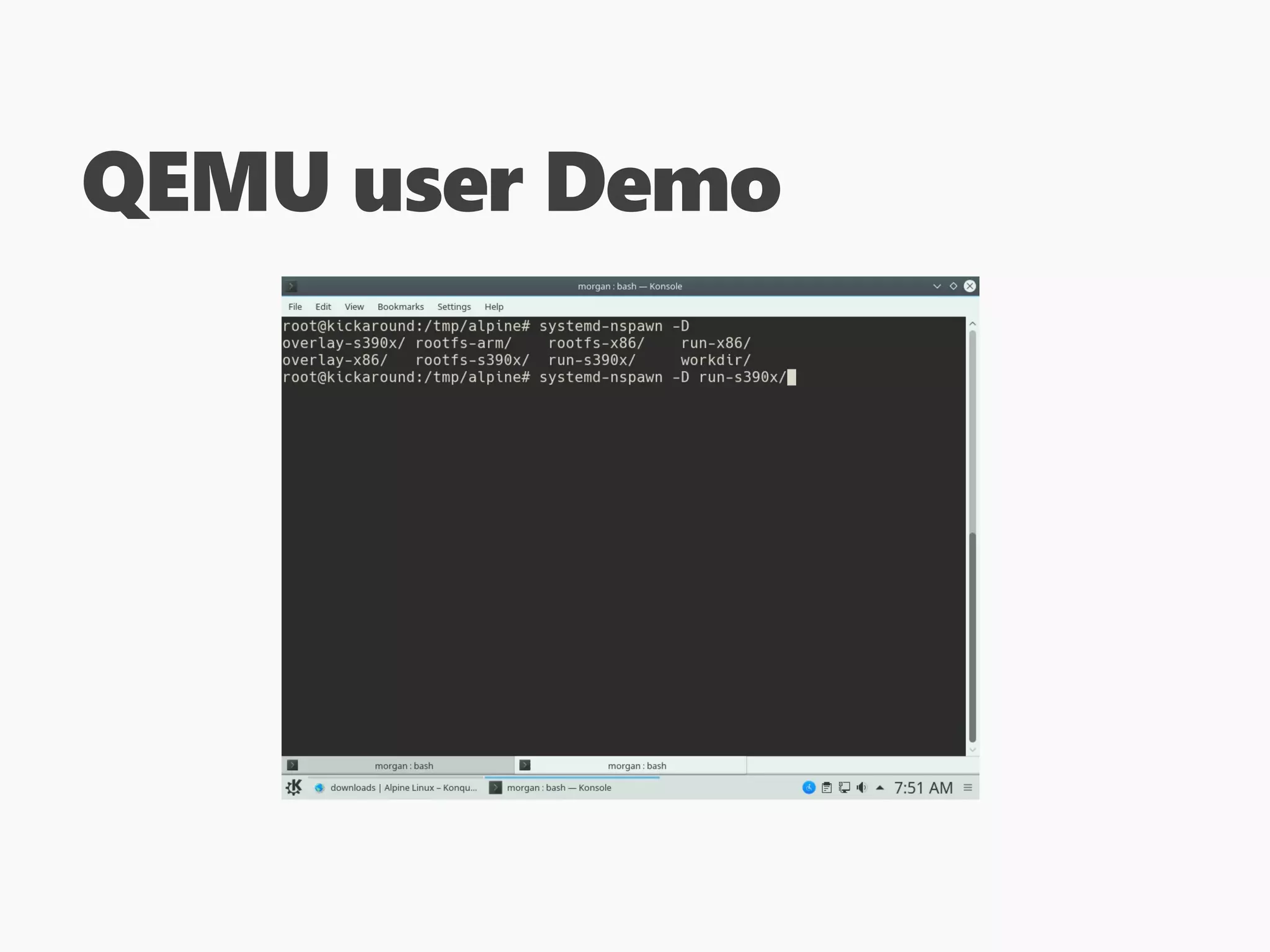 QEMU user Demo
 