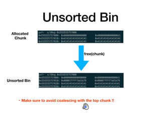 Using Unsorted Bin Attack to achieve a leakless RCE on PIE Binaries | PDF