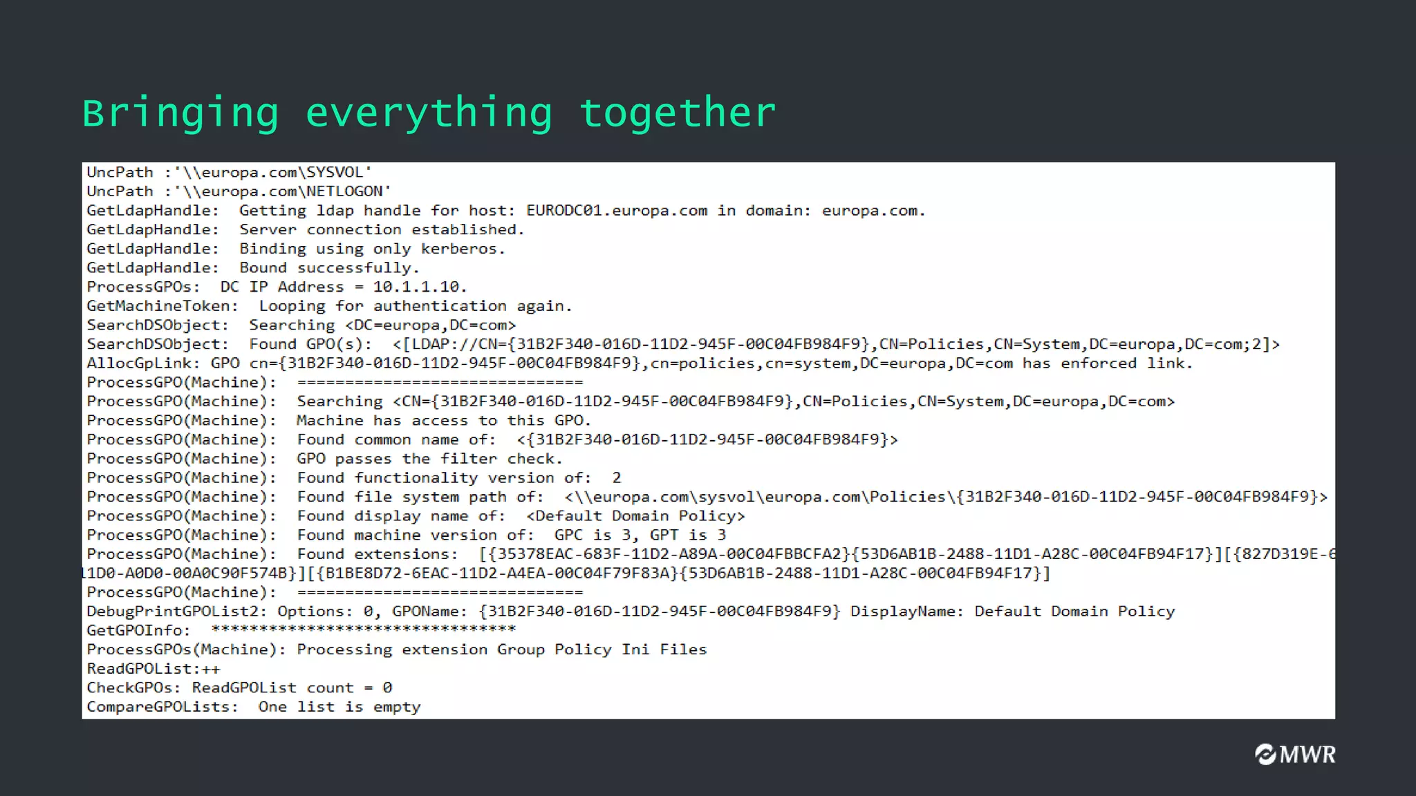 Bringing everything together
 