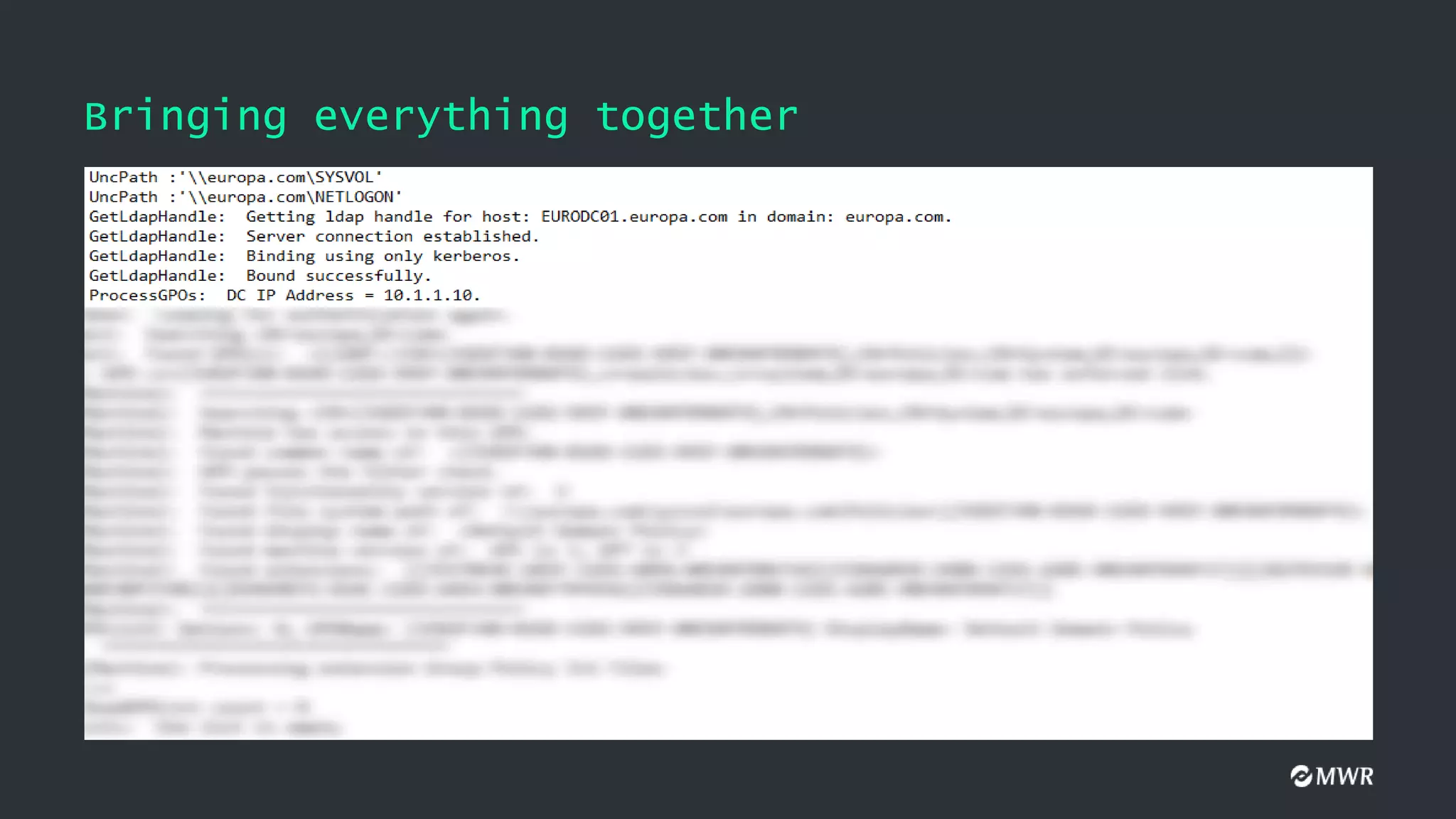 Bringing everything together
 