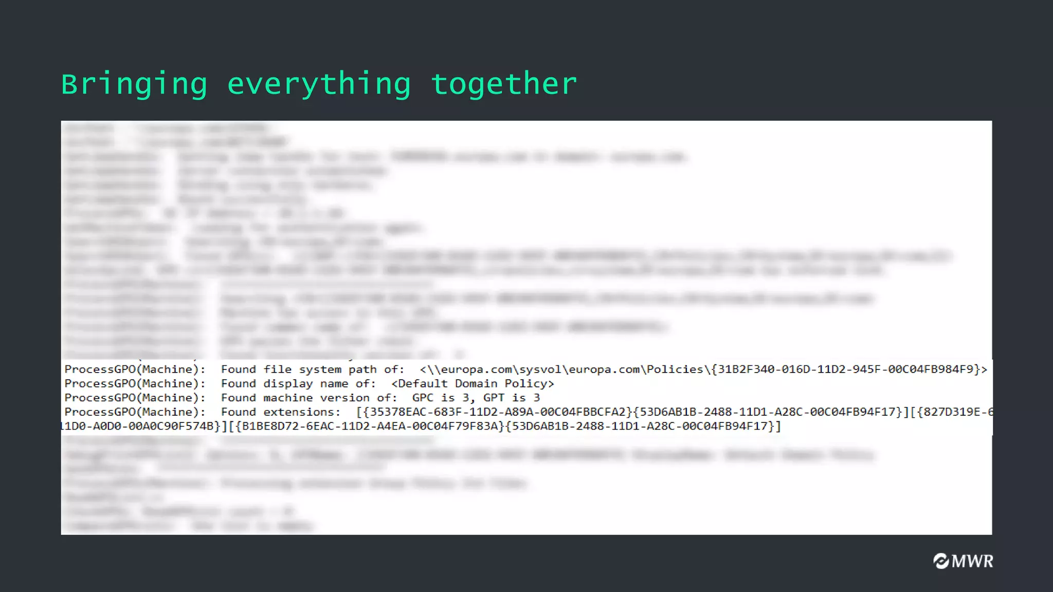 Bringing everything together
 