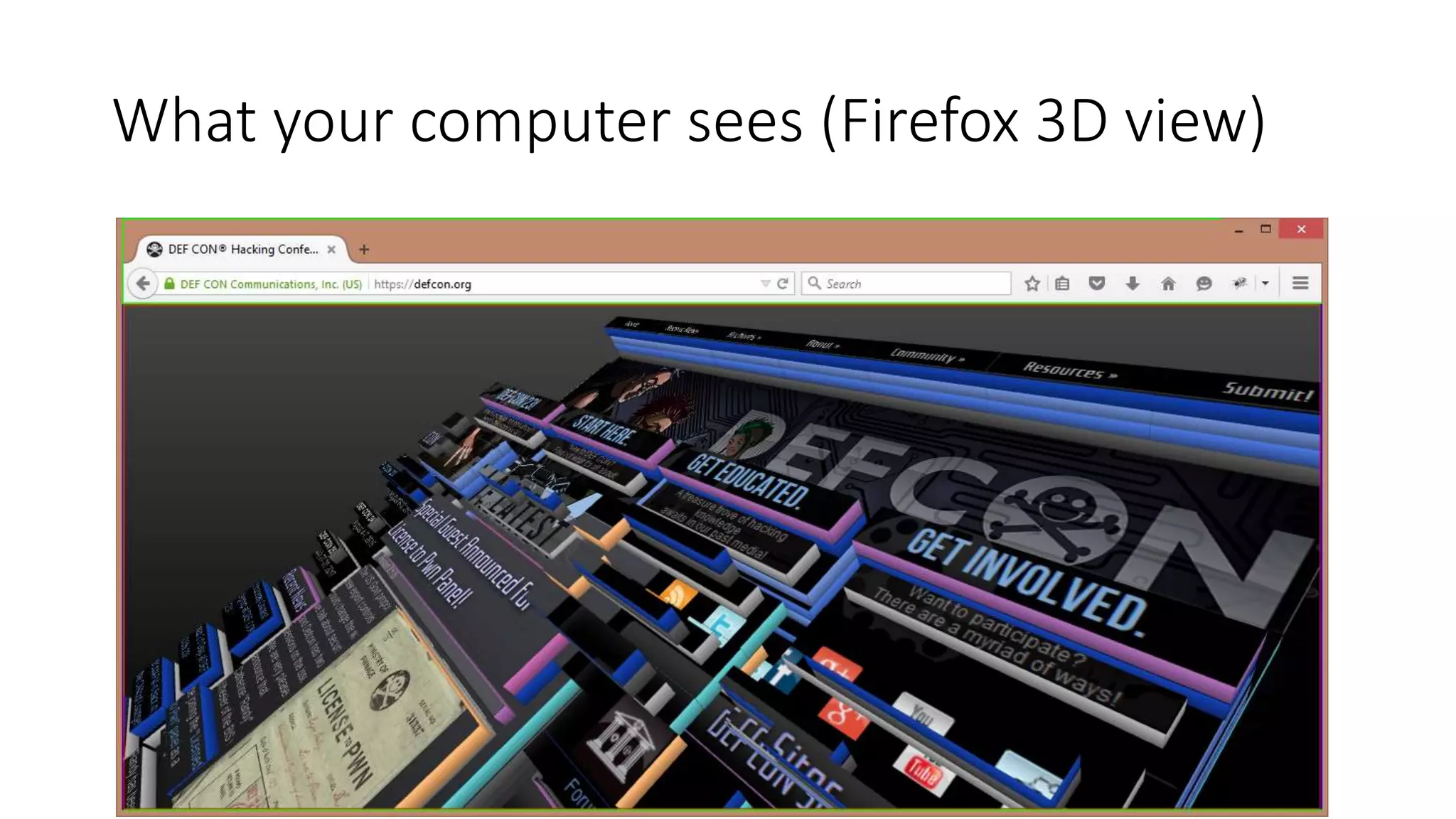 What your computer sees (Firefox 3D view)
 