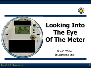 Looking Into
                                     The Eye
                                   Of The Meter
                                       Don C. Weber
                                     InGuardians, Inc.


Copyright 2012 InGuardians, Inc.                         1
 