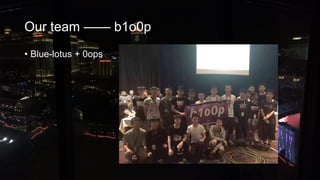 Our team  b1o0p
? Blue-lotus + 0ops
 