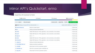 Mirror API’s Quickstart, епта
 