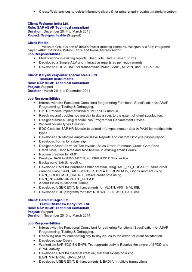 abap developer cover letter