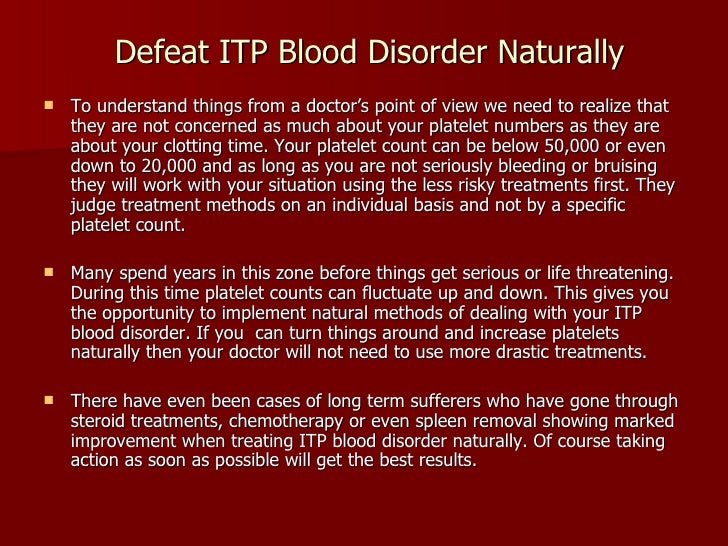 Defeat ITP Blood Disorder Naturally