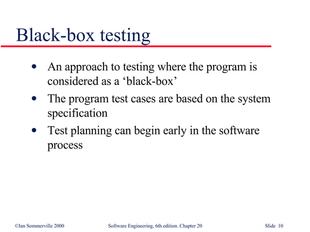 Defect Testing In Software Engineering Se20 Defect Testing In Software Engineering Se20