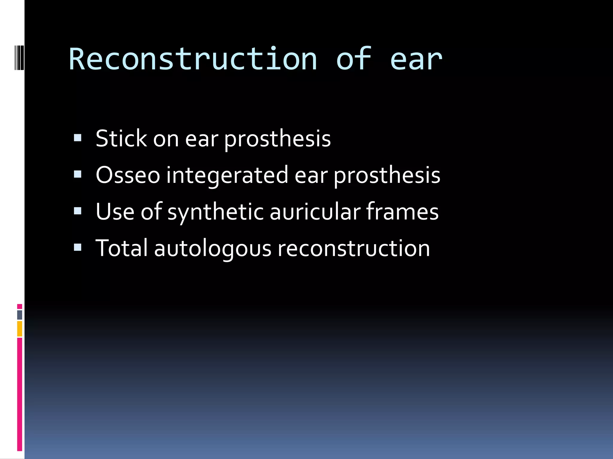 Defect based reconstruction of ear | PPTX