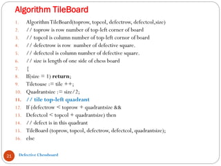 Defective-Chessboard using greedy method DAA | PDF