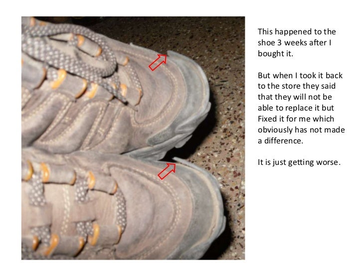 Defective shoes