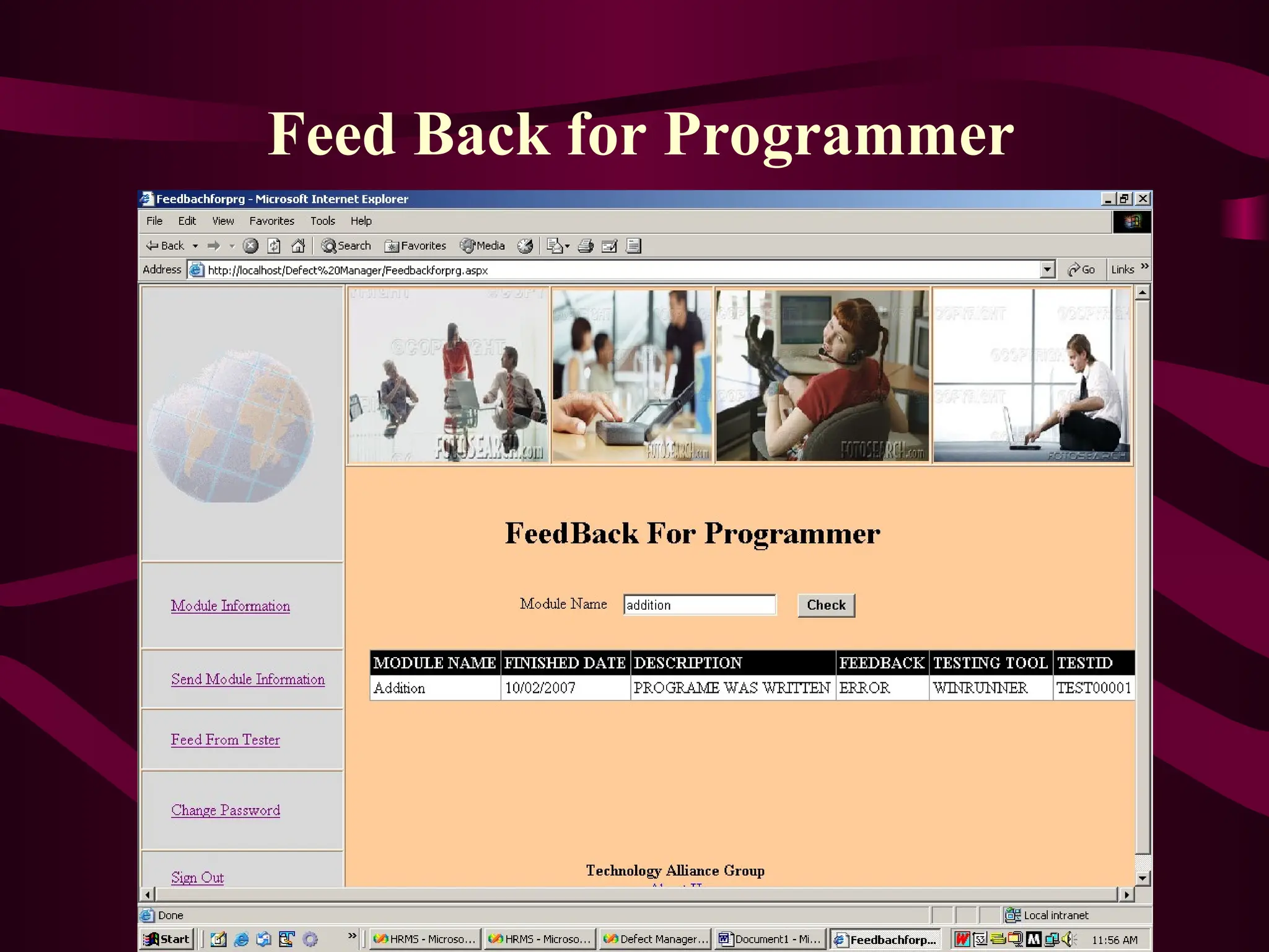 Feed Back for Programmer
 