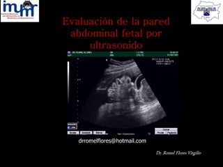 Evaluación de la pared abdominal fetal por ultrasonido 
drromelflores@hotmail.com 
Romel  