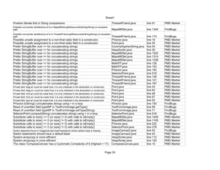 Software Defects Prevention Techniques – Example Project


186   */
187   long movH=0;
188
189   /** Name of smallest image
190    */
191    String[] imgArray = new String[3];
192
193   /** Canvas Height
194    */
195    private long canvasHeight;
196
197   /** Canvas Width
198    */
199    private long canvasWidth;
200
201
202   long previousPixLat;
203   long previousPixLon;
204
205   long minX;
206   long minY;
207
208   boolean param = false;
209
210
211        MapBackground( String name0, String name1, String name2,
212                                                String latStr1,
213                                                String lonStr1,
214                            String latStr2,
215                            String lonStr2 ) {
216        if(MathFP.toFP(latStr1)>MathFP.toFP(latStr2)){
217                this.upLat   = MathFP.toFP(latStr1);
218                this.downLat = MathFP.toFP(latStr2);
219        } else {
220                this.upLat   = MathFP.toFP(latStr2);
221                this.downLat = MathFP.toFP(latStr1);
222        }
223
224        if(MathFP.toFP(lonStr1)>MathFP.toFP(lonStr2)){
225                this.leftLon = MathFP.toFP(lonStr2);
226                this.rightLon = MathFP.toFP(lonStr1);
227        } else {
228                this.leftLon   = MathFP.toFP(lonStr1);
229                this.rightLon = MathFP.toFP(lonStr2);
230        }
231
232
233        imgArray[0] = name0;
234                imgArray[1] = name1;
235                imgArray[2] = name2;
236


                                             lix
 
