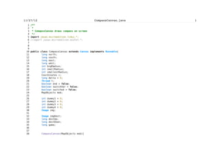 Software Defects Prevention Techniques – Example Project



MapsObjects.java violations

      Avoid unnecessary comparisons in boolean expressions                                          181   PMD Marker
      Avoid unnecessary comparisons in boolean expressions                                          184   PMD Marker
      Cyclomatic Complexity is 7                                                                    197   Metrics Marker
      Lines of Code in Method is 23                                                                 197   Metrics Marker
      Number of Statements is 42                                                                    197   Metrics Marker
      Avoid using if statements without curly braces                                                204   PMD Marker
      Avoid unnecessary comparisons in boolean expressions                                          206   PMD Marker
      Avoid using if statements without curly braces                                                217   PMD Marker
      Avoid using if statements without curly braces                                                218   PMD Marker
      A method should have only one exit point, and that should be the last statement in the method 259   PMD Marker
      Comparison of String parameter using == or != in MapObjects.removeRoute(String)281                  FindBugs
      Cyclomatic Complexity is 9                                                                    288   Metrics Marker
      Lines of Code in Method is 20                                                                 288   Metrics Marker
      Number of Statements is 36                                                                    288   Metrics Marker
      The method 'getDirection' has a Cyclomatic Complexity of 17.                                  288   PMD Marker
      The method getDirection() has an NPath complexity of 6561                                     288   PMD Marker
      Avoid using if statements without curly braces                                                296   PMD Marker
      Avoid using if statements without curly braces                                                297   PMD Marker
      Cyclomatic Complexity is 9                                                                    309   Metrics Marker
      Lines of Code in Method is 29                                                                 309   Metrics Marker
      Number of Statements is 48                                                                    309   Metrics Marker




                                                             lxxi
 