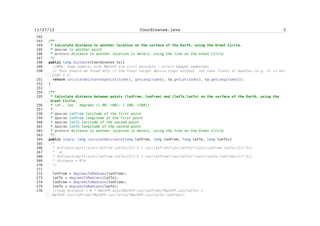 Zarko Acimovic


MapsMIDlet.java


     Parameter 'flag' is not assigned and could be declared final            1287   PMD Marker
     Lines of Code in Method is 16                                           1291   Metrics Marker
     Parameter 's' is not assigned and could be declared final               1296   PMD Marker
     Avoid unused local variables such as 'k'.                               1297   PMD Marker
     Dead store to k in MapsMIDlet.compact(String)                           1297   FindBugs
     The local variable k is never read                                      1297   Java Problem
     MapsMIDlet.compact(String) concatenates strings using + in a loop       1302   FindBugs
     Prefer StringBuffer over += for concatenating strings                   1302   PMD Marker
     Avoid unused local variables such as 'kk'.                              1304   PMD Marker
     Dead store to kk in MapsMIDlet.compact(String)                          1304   FindBugs
     The local variable kk is never read                                     1304   Java Problem
     Parameter 's' is not assigned and could be declared final               1308   PMD Marker
     Avoid unused local variables such as 'k'.                               1309   PMD Marker
     Dead store to k in MapsMIDlet.compactFine(String)                       1309   FindBugs
     The local variable k is never read                                      1309   Java Problem
     MapsMIDlet.compactFine(String) concatenates strings using + in a loop   1314   FindBugs
     Prefer StringBuffer over += for concatenating strings                   1314   PMD Marker
     Avoid unused local variables such as 'kk'.                              1316   PMD Marker
     Dead store to kk in MapsMIDlet.compactFine(String)                      1316   FindBugs
     The local variable kk is never read                                     1316   Java Problem
     Cyclomatic Complexity is 6                                              1320   Metrics Marker
     Lines of Code in Method is 31                                           1320   Metrics Marker
     Number of Statements is 26                                              1320   Metrics Marker
     Avoid empty catch blocks                                                1335   PMD Marker



     1   /**
     2    *
     3    * MapsMIDlet creates control menus due to user's actions and handles GPS
issues
     4    *
     5    */
     6   import javax.microedition.lcdui.*;
     7
     8   import javax.microedition.midlet.*;
     9
    10   import java.util.*;
    11   import java.io.*;
    12
    13
    14
    15
    16
    17   public class MapsMIDlet extends MIDlet implements CommandListener,Runnable
{
    18
    19


                                                    lxxxiv
 