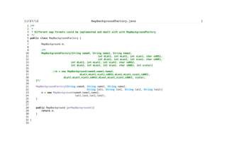 Software Defects Prevention Techniques – Example Project


   569                                  try{
   570                                          String str = categoryHyphen[sel]
+"/"+imageStr[i];
   571                                          str = compact(str); //getting rid
off blanco spots
   572                                          pathToImage[i] = str;
   573                                          img[i] = Image.createImage(str);
   574                                  } catch(Exception e){}
   575                          }
   576
   577                          tf22 = new TextFormImage("",arCatMatches,img);
   578                          tf22.setNameCHGR("Please select type");
   579                          tf22.setName(name);
   580                          tf22.addCommand(BACK_CMD);
   581                          tf22.addCommand(SAVE_CMD);
   582                          tf22.setCommandListener(this);
   583                          d.setCurrent(tf22);
   584                  }
   585
   586                  if(s==tf2 && c==BACK_CMD){
   587                          d.setCurrent(WPselected);
   588                  }
   589
   590                  if(s==tf22 && c==BACK_CMD){
   591                          d.setCurrent(previous);
   592                  }
   593
   594                  if(s==tf22 && c==SAVE_CMD){
   595
   596                          //Editing of waypoint
   597                          if(previous == tf2){
   598                                  Point wp = selP.getSelectedWP();
   599                                  if(wp.getLat()==0){
   600                                          wp = new
Point(tf2.getLat(),tf2.getLon(),tf22.getName(),"","blanco",false);
   601                                  }
   602                                  wp.setName(tf22.getName());
   603                                  int sel = tf22.getSelected();
   604                                  String cmpct = compact(pathToImage[sel]);
   605                                  wp.setImage(cmpct);
   606                                  wp.setLat(tf2.getLat());
   607                                  wp.setLon(tf2.getLon());
   608                                  selP.deleteWP();
   609                                  mob.addFreeWaypoint(wp);
   610                                  selP.setColor();
   611                                  d.setCurrent(ic);
   612                          }
   613
   614                          // New waypoint from text form
   615                          if(previous==tf33){



                                                xcvii
 