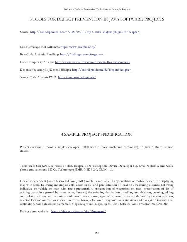 Defect prevention techniques Defect prevention techniques