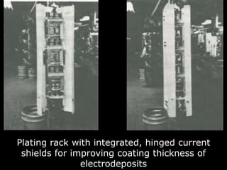 Integrated plating rack showing auxiliary anode
  for obtaining uniform coating thickness on a
                    diecast...