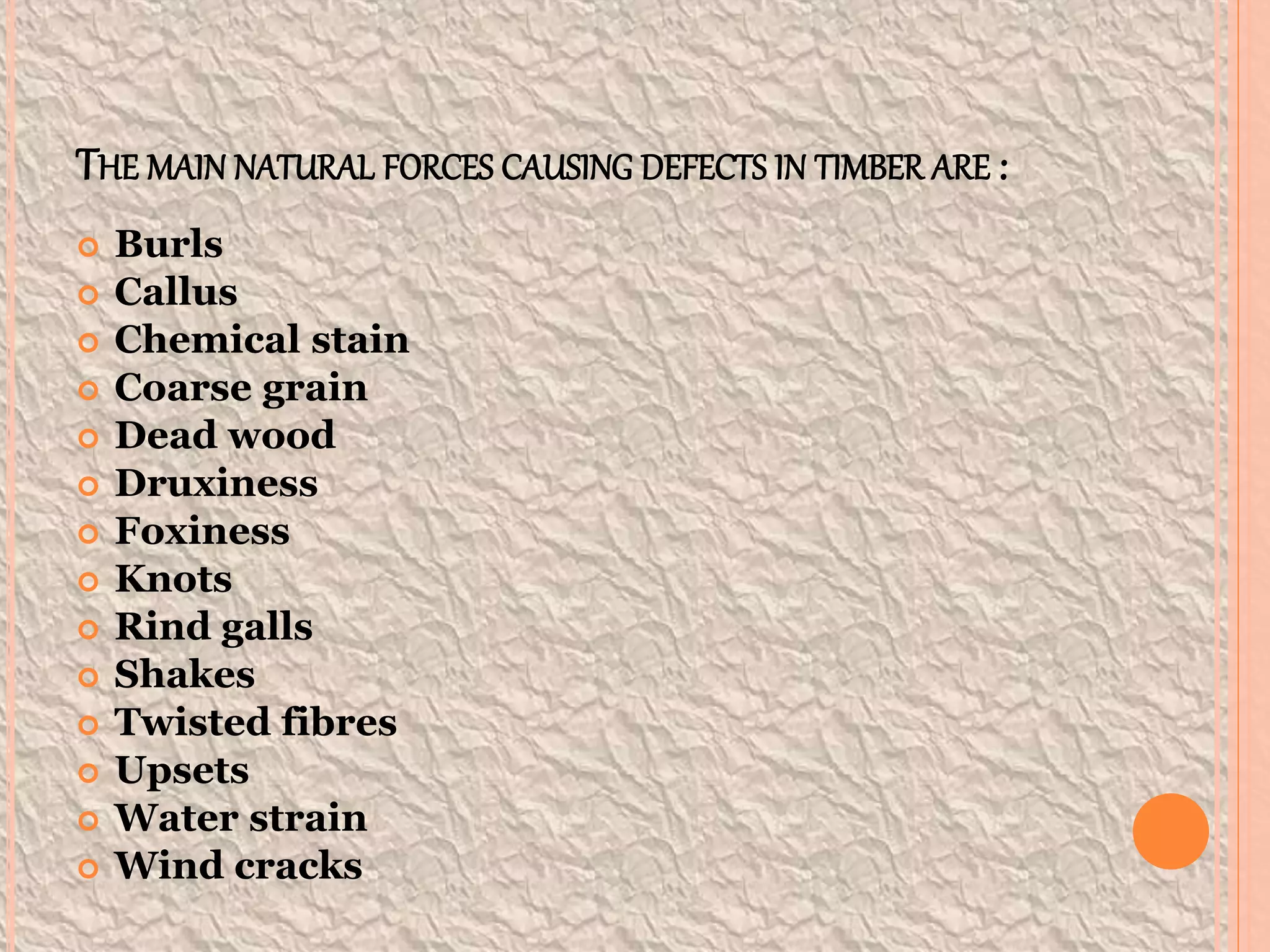 Defects in timber natural force PPT