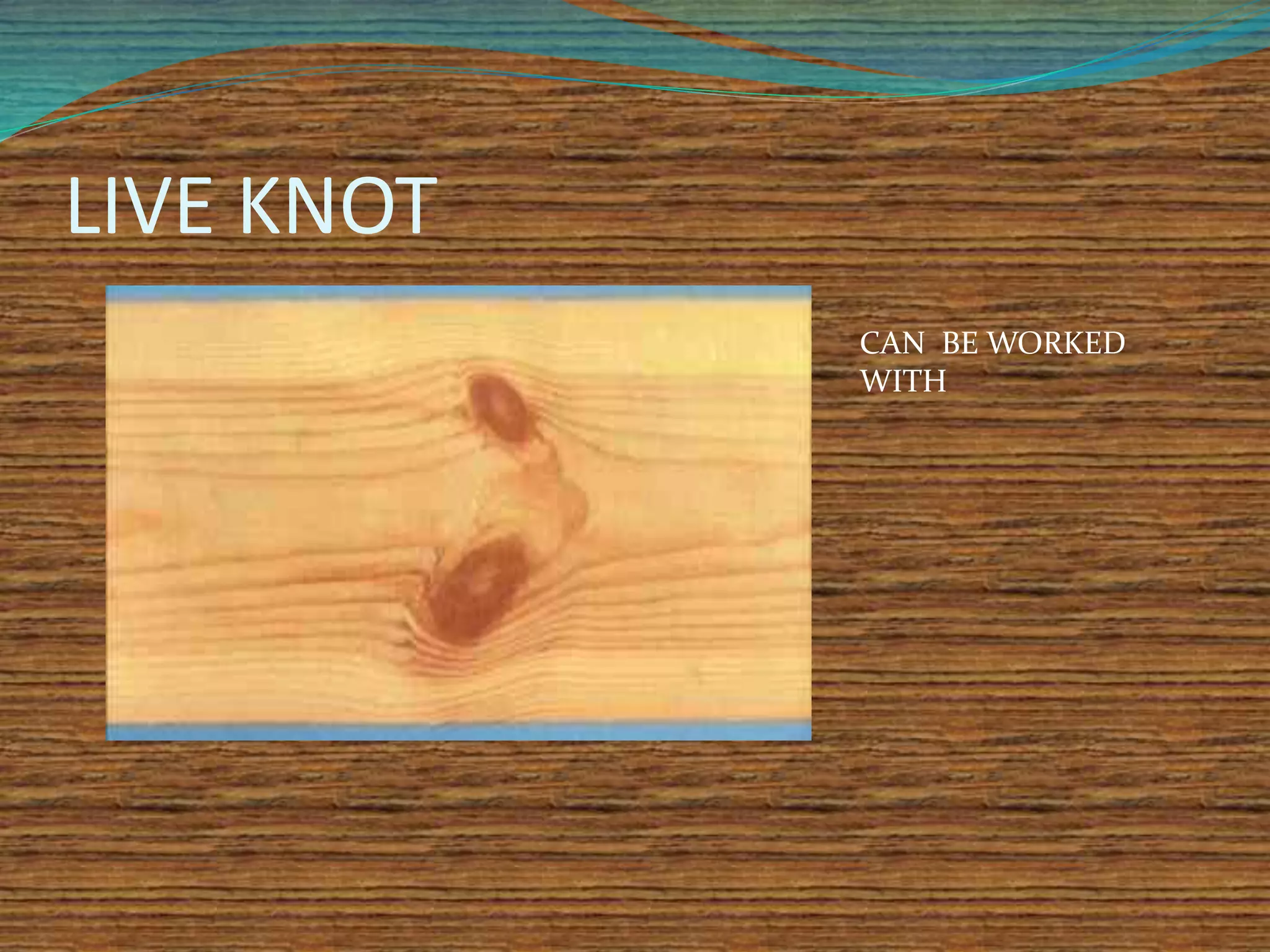LIVE KNOT
CAN BE WORKED
WITH
 