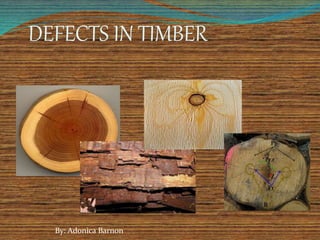 DEFECTS IN TIMBER
By: Adonica Barnon
 