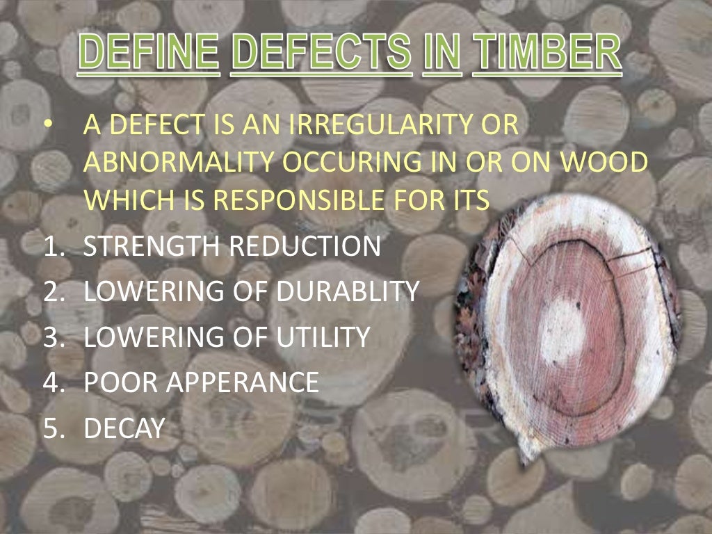 Defects in timber