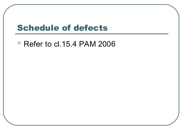 Defects liability