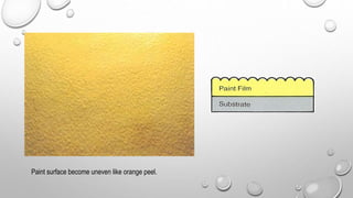 Paint surface become uneven like orange peel.
 