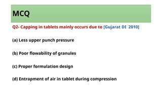 Defects of Tablets B.Pharm, M.Pharm, Pharmacy | PPTX