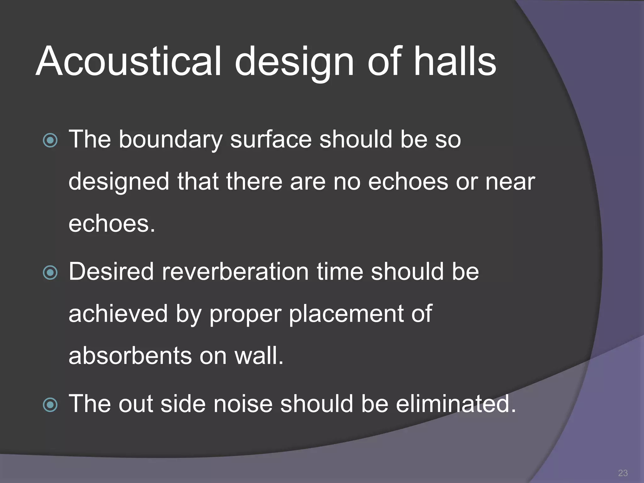acoustical defects in enclosed space PPT