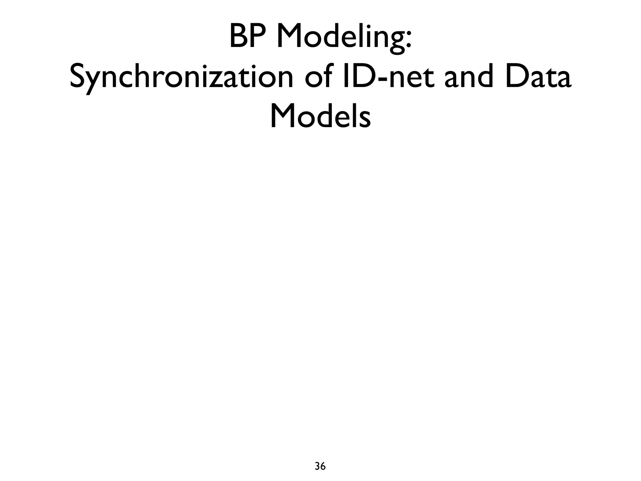BP Modeling:
Synchronization of ID-net and Data
              Models




                36
 