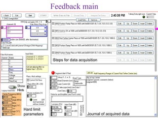 Feedback main




             Steps for data acquisition




Hard limit
parameters                       Journal of acquired data
 