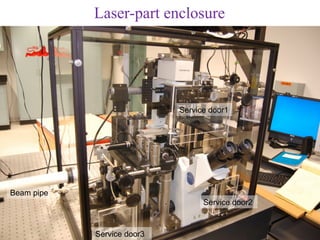 Laser-part enclosure




                            Service door1




Beam pipe
                                  Service door2


            Service door3
 