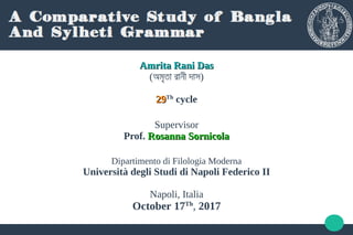 A Comparative Study of Bangla and Sylheti Grammar | PDF