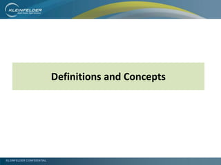 KLEINFELDER CONFIDENTIAL
Definitions and Concepts
 