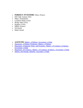 Defence manufaturing in India | DOCX