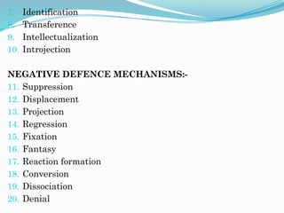 defencemechanism-.psychology 1st year nursing | PPTX