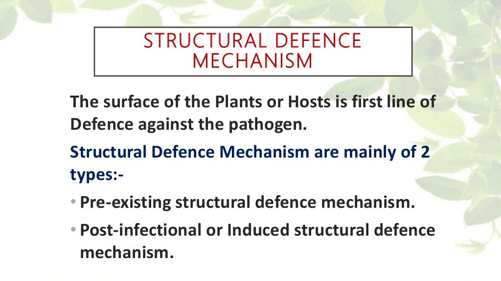 Defence mechanism in plants