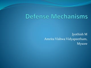 Jyothish M
Amrita Vishwa Vidyapeetham,
Mysore
 