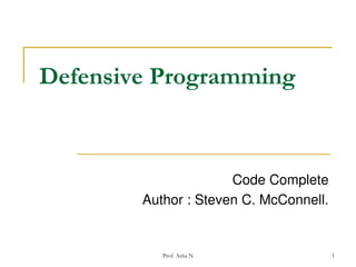 Defencive programming | PPT