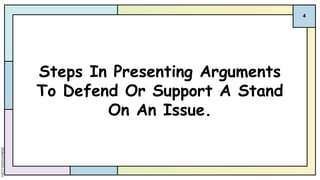 defending a stand (Creative Non-fiction 12) | PPTX