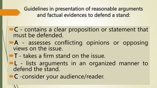 Defending a Stand on an Issue by Presenting.pptx