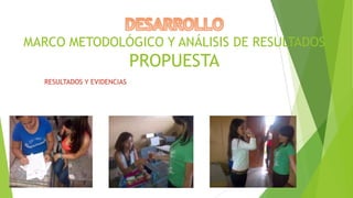 MARCO METODOLÓGICO Y ANÁLISIS DE RESULTADOS

PROPUESTA
RESULTADOS Y EVIDENCIAS

 