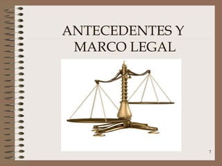 ANTECEDENTES Y
 MARCO LEGAL




                 7
 