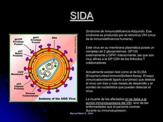 SIDA
               Síndrome de Inmunodeficiencia Adquirido. Ese
               síndrome es producido por el retrovirus VI...