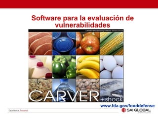 Software para la evaluación de
vulnerabilidades
www.fda.gov/fooddefense
 